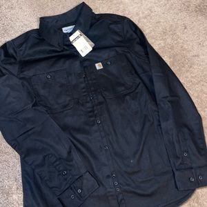 Womens black button down carhartt shirt